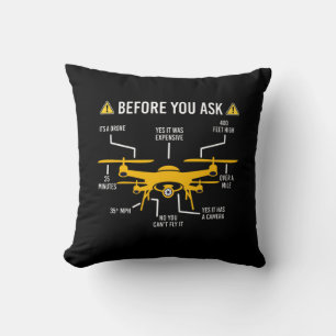 Coussin t-shirts drone avant de demander à drone shir
