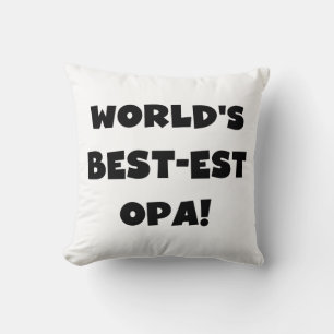 Coussin T-shirts et cadeaux du meilleur opa Black Text au
