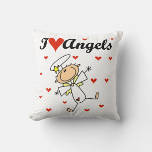 Coussin T-shirts et Cadeaux J'aime les Anges