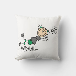 Coussin T-shirts et cadeaux pour filles de volley-ball à f