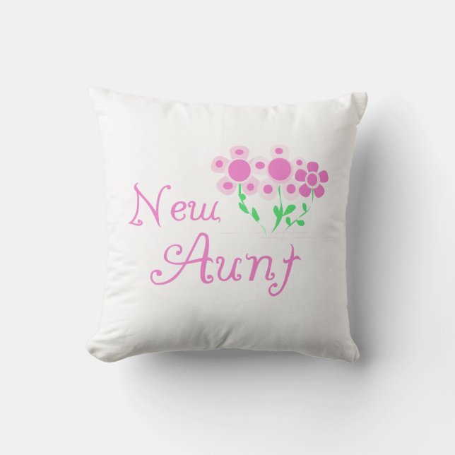 Coussin T-shirts et cadeaux Tante Fleurs Roses (Recto)