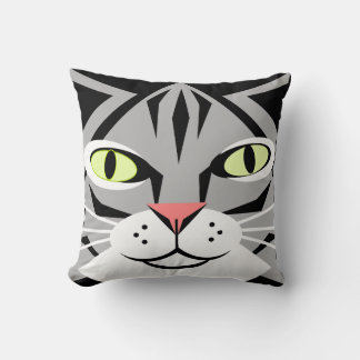 Coussin Tabby Chat Abstrait