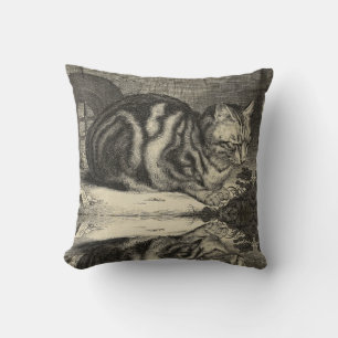 Coussin Tabby Chat vintage