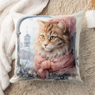 Coussin Tabby Kitten Vêtements Frilly Rose