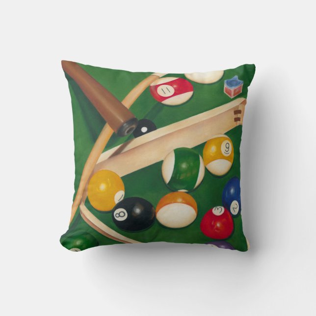 Coussin Table de billard Lifelike avec boules et craie (Recto)