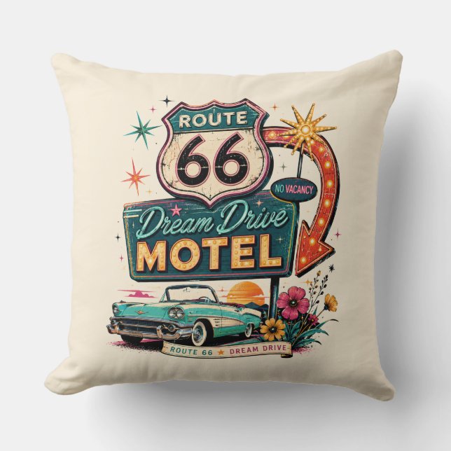 Coussin Table de nuit accent néon nostalgique (Recto)