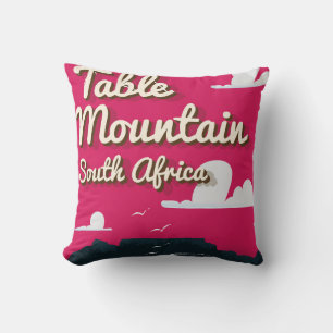 Coussin Table Mountain Afrique du Sud Affiche de voyage Vi
