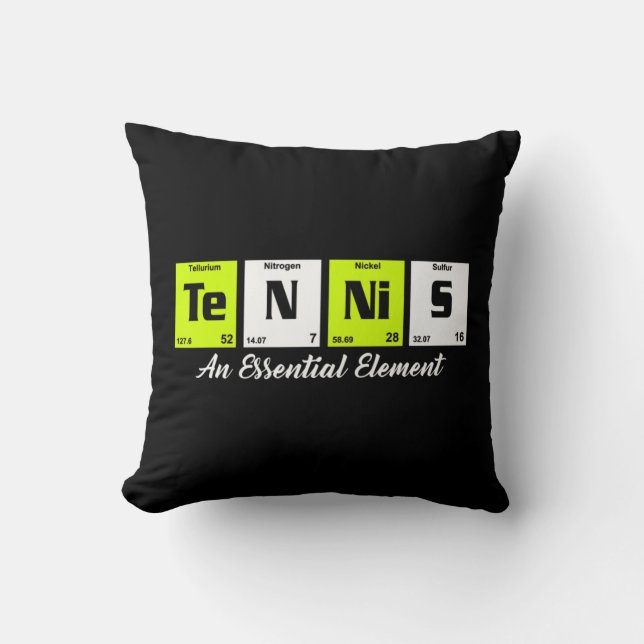 Coussin Table périodique Fun Tennis Player cadeau pour les (Recto)