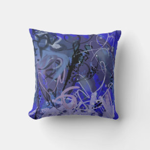 Coussin Tableau abstrait bleu
