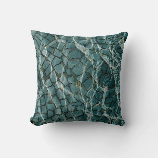 Coussin Tableau abstrait bleu et blanc (Recto)