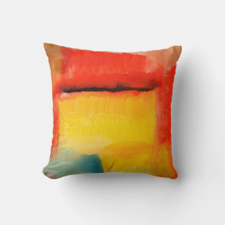 Coussin Tableau Abstrait moderne rouge jaune bleu coloré