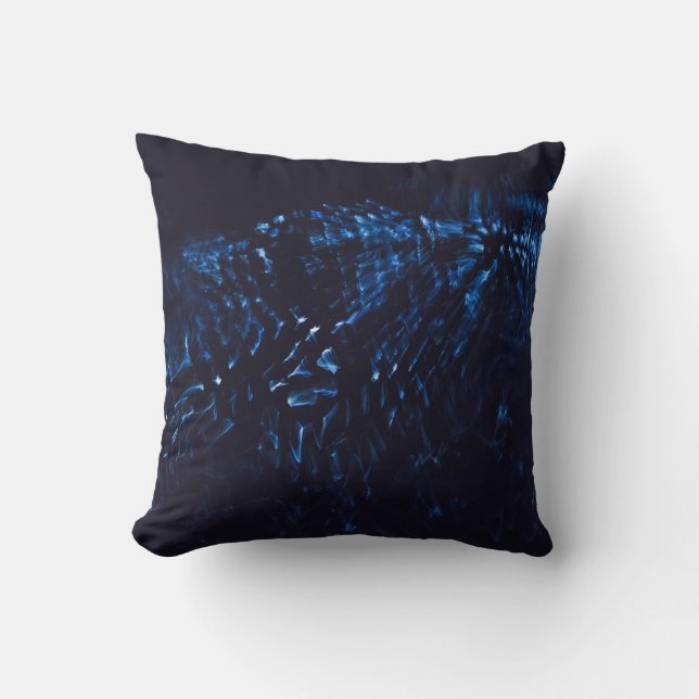 Coussin Tableau abstrait noir et bleu (Recto)