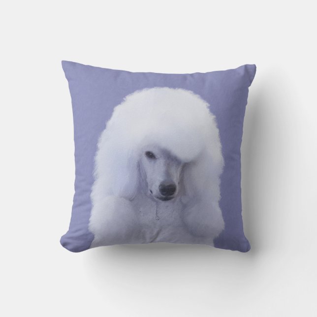 Coussin Tableau blanc standard de caniche - Art original d (Recto)