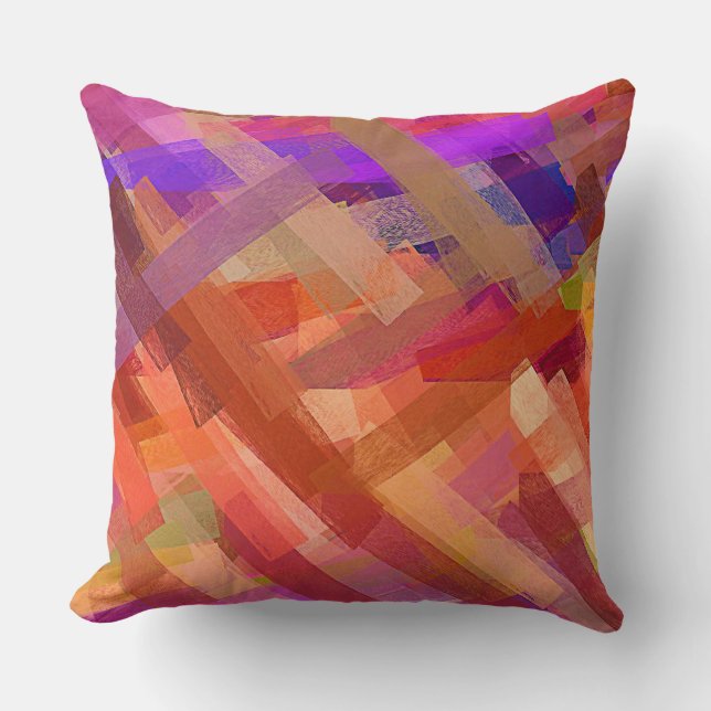 Coussin Tableau coloré Abstrait #6 (Recto)