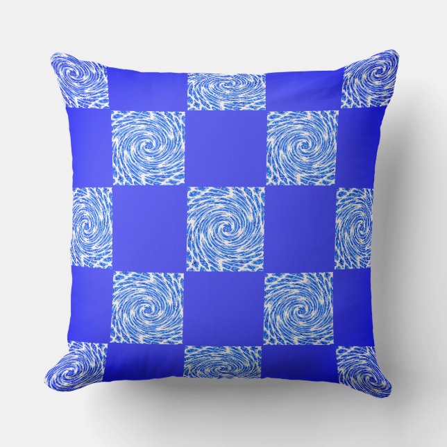 Coussin Tableau de bord bleu et blanc (Recto)