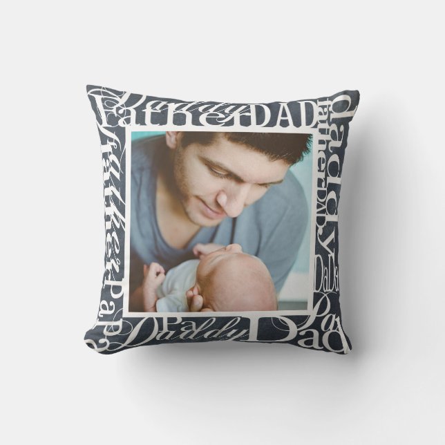 Coussin Tableau de bord Collecte de mots de Fête des pères (Recto)