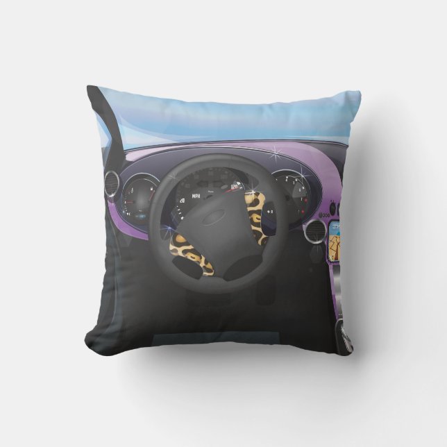 Coussin Tableau de bord de voiture de sport (Recto)
