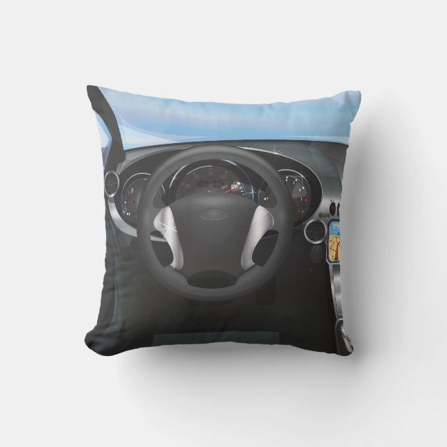 Coussin Tableau de bord de voiture de sport (Recto)