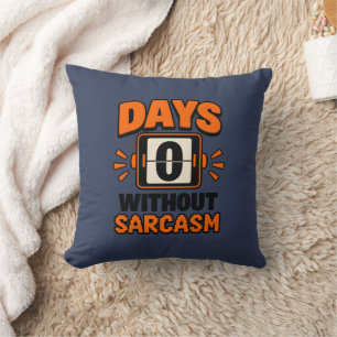 Coussin Tableau de bord du compteur de sarcasme Zéro jour