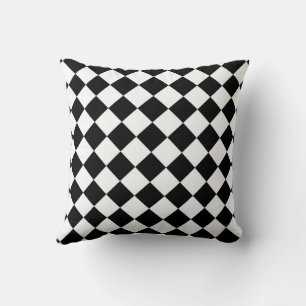 Coussin Tableau de bord noir et blanc À damiers Drapeau
