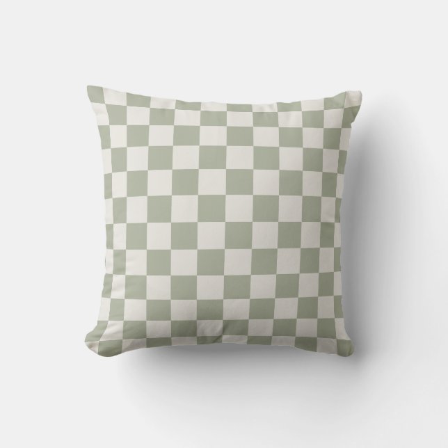 Coussin Tableau de contrôle classique en vert sauge (Recto)