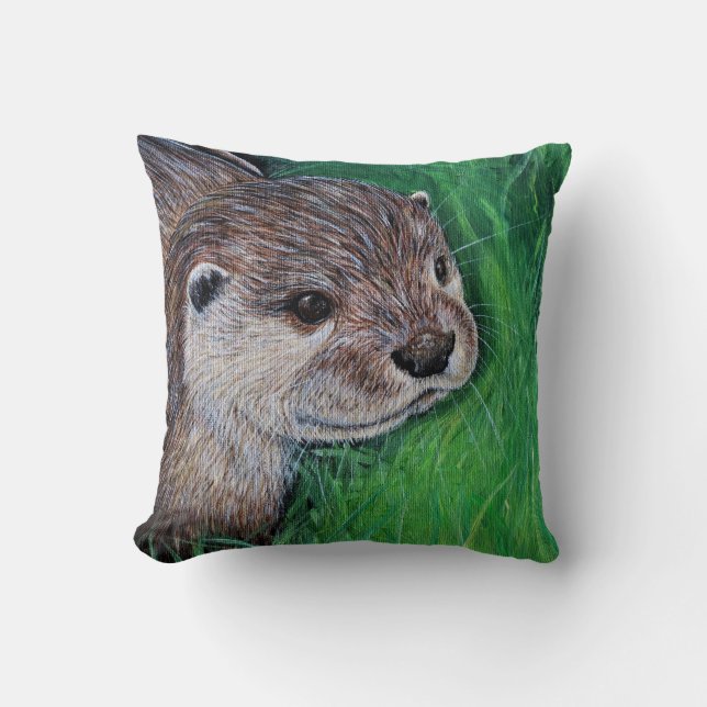 Coussin Tableau de Little River Otter (Recto)