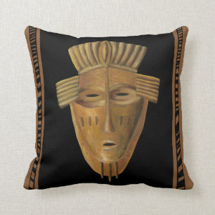 Coussin Tableau de Masque Africain par Chariklia Zarris
