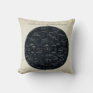 Coussin Tableau des étoiles du ciel de nuit Vintage