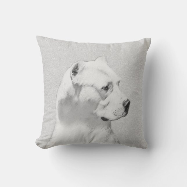 Coussin Tableau Dogo Argentino - Art Chien original (Recto)