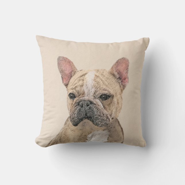 Coussin Tableau Français Bulldog (Sable) - Joli Original D (Recto)