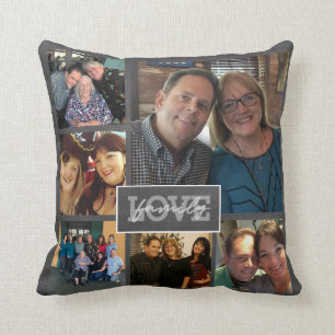 Coussin Tableau Main-En lettres de photos de joie de