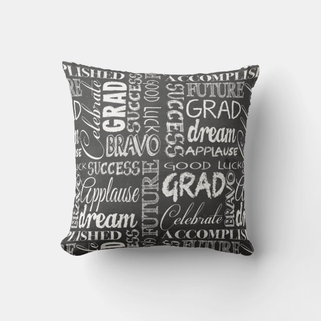 Coussin Tableau noir de remise de diplômes (Recto)