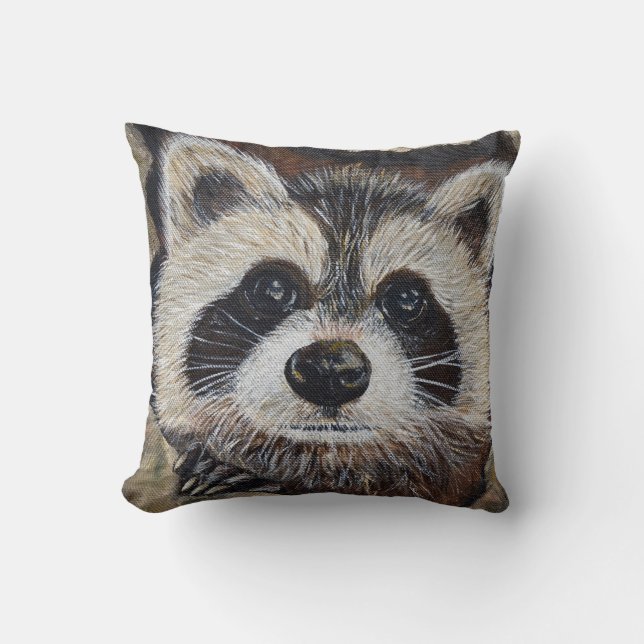 Coussin Tableau Raccoon (Recto)