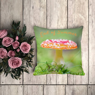 Coussin Tabouret rouge champignon chute photo avec vert