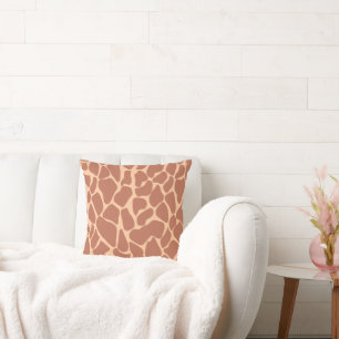 Coussin Tache de girafe imprimé terracotta abricot chaud a