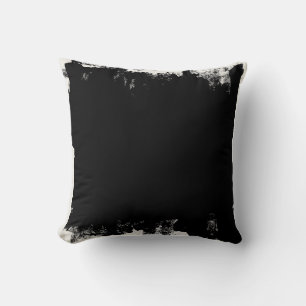 Coussin Tache de peinture abstraite noir et blanc