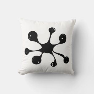 Coussin Tache noire abstraite moderne