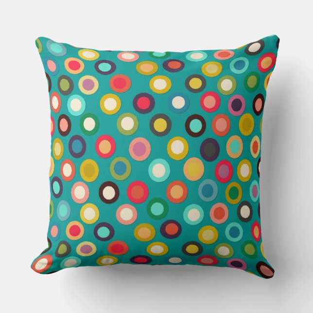 Coussin tache pop turquoise (Recto)