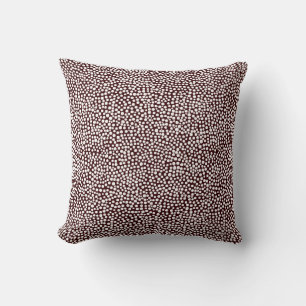 Coussin Taches aléatoires - blanc sur le brun foncé