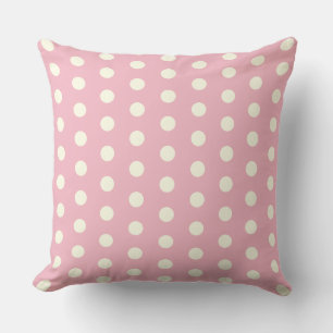 Coussin Taches blanches à pois sur fond rose clair