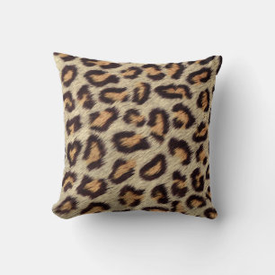 Coussin Taches Brown Léopard motif fausse texture de fourr