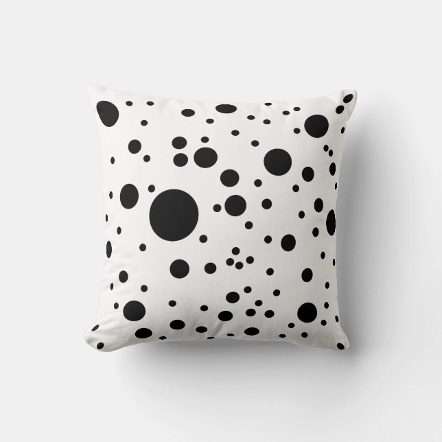 Coussin Taches dalmatiennes noires et blanches mignonnes (Recto)