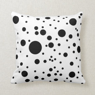 Coussin Taches dalmatiennes noires et blanches mignonnes