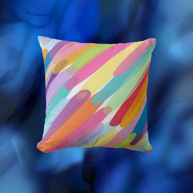 Coussin Taches de couleur diagonales, peinture Abstraite (Créateur téléchargé)