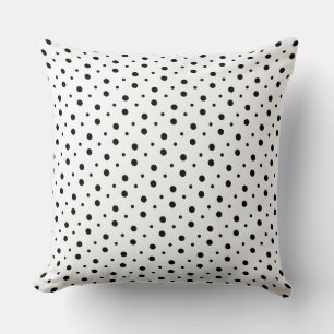 Coussin Taches de dalmatien noir modernes sur blanc