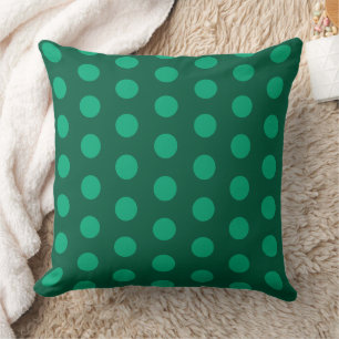 Coussin Taches de pois vert émeraude