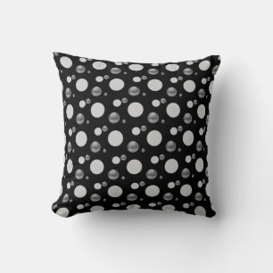 Coussin Taches de polka argentées
