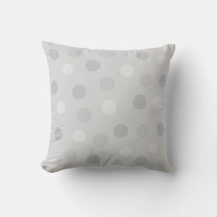 Coussin Taches de polka sur gris argenté