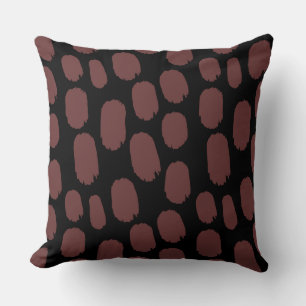 Coussin Taches peintes en gras - Marron sur Noir