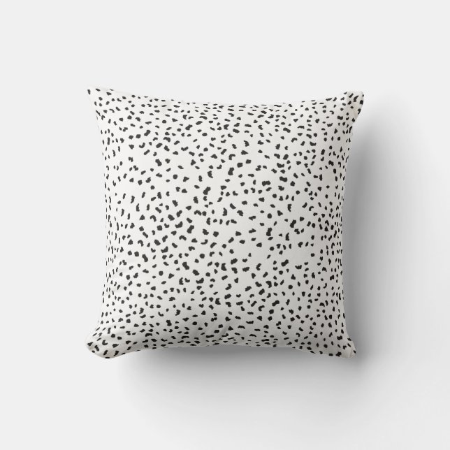 Coussin tacheté noir et blanc Dalmatien (Recto)